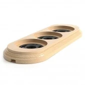 Рамка 3 местная с пластиковой вставкой, натуральное дерево, 058-803 Sun Lumen