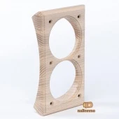 Двойная вертикальная накладка на бревно D300 мм., встраиваемая, ясень, V2*-300 naBrevno