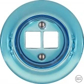 Корпус ретро розетки двойной голубой металлик PECAGs0 Katy Paty