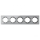 Дизайнерская рамка 5 местная, горизонтальная, серый, стекло, 2234938 OneKeyElectro