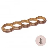 Рамка на бревно D220 мм. 5 местная, восьмерка, венге с золотой патиной НО35ВГЗ220 Salvador