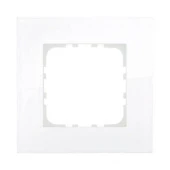 Дизайнерская рамка 1 местная, белое стекло, 844113-1 LK Studio, серия LK80