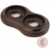 Рамка с пластиковой вставкой 2 местная, на бревно D240 мм., восьмерка, черный, 256-Ч (KM) Lindas