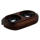 Рамка деревянная 2 местная на бревно D220 мм., темный дуб, лак, RD-02223 Retrika