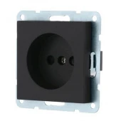 Дизайнерская розетка без заземления, со шторками, черный бархат, 843308-1 LK Studio, серия LK80