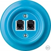 Розетка интернет Cat.6 двойная, ярко-синий глянцевый NIARGsCat6 Katy Paty
