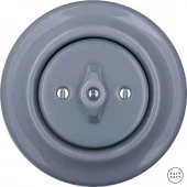 Ретро выключатель пепельно-серый глянцевый LIG1 Katy Paty одноклавишный