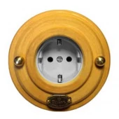 Розетка с заземлением, механизм Legrand, латунь, 13290И-80 ГусевЪ