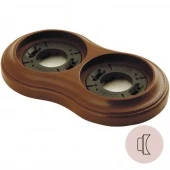 Рамка с пластиковой вставкой 2 местная, на бревно D240 мм., восьмерка, коричневый, 256-К (KM) Lindas