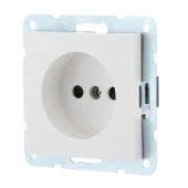 Дизайнерская розетка без заземления, со шторками, белый, 843304-1 LK Studio, серия LK80