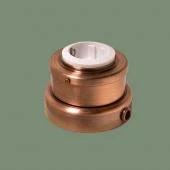 Ретро розетка с заземлением и шторками, серия Лонжин светлая медь, рамка: металл, механизм: белый L233-8 Romatti