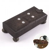 Ретро удлинитель Corriente без заземления, темный дуб, бронзовые круглые ножки, LW1020/22-26 Loft&Wood, 2 м.