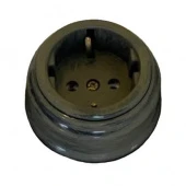 Розетка с заземляющим контактом Retro Design умбра, RE-RDRUm Р-Электро