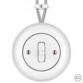 Ретро выключатель белый глянцевый ALСT7 Katy Paty перекрестный