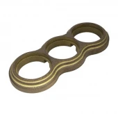 Рамка 3 местная восьмерка дуб коричневый с золотом О313ДКЗ Salvador, для изделий с декоративными накладками