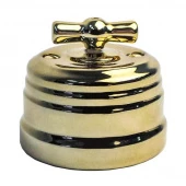 Ретро выключатель Grande Metallic темное золото, KGSw1-8DGM Edisel одноклавишный проходной