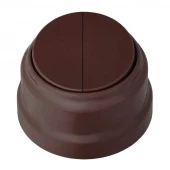 Ретро выключатель, А56-2212 шоколад Bylectrica двухклавишный (6А)