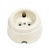 Ретро розетка с заземлением "Арбат" песчаник, Interior Electric