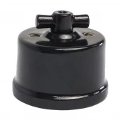 Ретро выключатель Terra черный, KTSw2-K04 Edisel двухклавишный