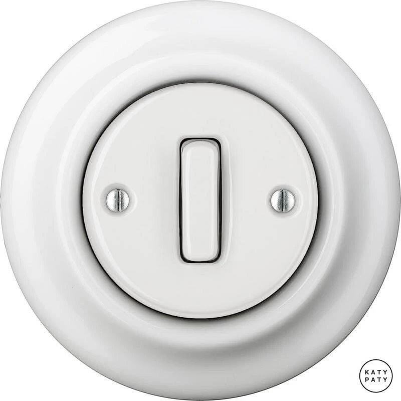 Ретро выключатель белый глянцевый ALGSlds Katy Paty диммер для ламп накаливания Ретро выключатель белый глянцевый ALGSlds Katy Paty диммер для ламп накаливания