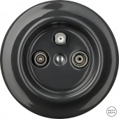 Ретро розетка TV/R/SAT проходная графит глянцевый CRGsTVa Katy Paty