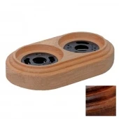 Рамка для трубок деревянная Loft 2 местная, темный дуб, лак, RDL-02023 Retrika