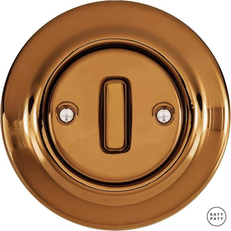 Ретро выключатель медный глянцевый OPCUNGSlds Katy Paty диммер для ламп накаливания Ретро выключатель медный глянцевый OPCUNGSlds Katy Paty диммер для ламп накаливания