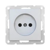 Дизайнерская розетка без заземления, со шторками, серебристый металлик, 843303-1 LK Studio, серия LK80