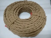 Ретро кабель витой (10м), термостойкий, в джутовой оплетке, VJU 3*0,75 Panorama