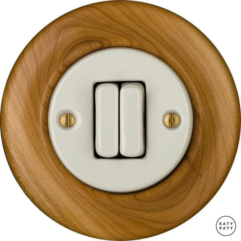 Ретро выключатель вишня матовая LIPAM2Sl5 Katy Paty двухклавишный Ретро выключатель вишня матовая LIPAM2Sl5 Katy Paty двухклавишный