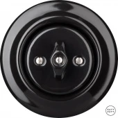 Ретро выключатель проходной черный глянцевый NIG6 Katy Paty одноклавишный