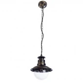 Ретро светильник уличный подвесной Amsterdam, черный, золотистый, A1523SO-1BN Arte Lamp