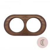 Рамка на бревно D260 мм. 2 местная, овал, дуб коричневый НО12ДК260 Salvador