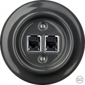 Розетка интернет Cat.6 двойная, графит глянцевый CRGsCat6 Katy Paty