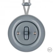 Ретро выключатель пепельно-серый глянцевый LIСTdm1 Katy Paty диммер