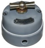 Ретро выключатель, голубовато-серый, 11543И-80 (ГС) ГусевЪ, одноклавишный