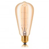 Ретро лампа накаливания ST58 F7, E27, золотая, 053-563 Sun Lumen