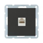 Дизайнерская розетка компьютерная RJ-45 кат. 5е с накладкой, черный бархат, 846108-1 LK Studio, серия LK80