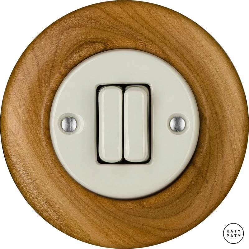 Ретро выключатель вишня матовая LIPAM2Sl5 Katy Paty двухклавишный Ретро выключатель вишня матовая LIPAM2Sl5 Katy Paty двухклавишный