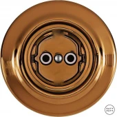 Ретро розетка электрическая без заземления, медный глянцевый OPCUNGs Katy Paty