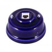 Розетка компьютерная RJ 45 (cat.6), лазурный, серебристая фурнитура, РК6ЛС ЛЕАНЗА