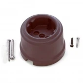 Корпус ретро розетки с заземляющим контактом, коричневый матовый, 059-015 SUN-LUMEN