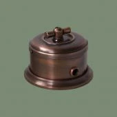 Ретро выключатель серия ДИП-200 темная медь, рамка: металл, D143-6 Romatti одноклавишный проходной