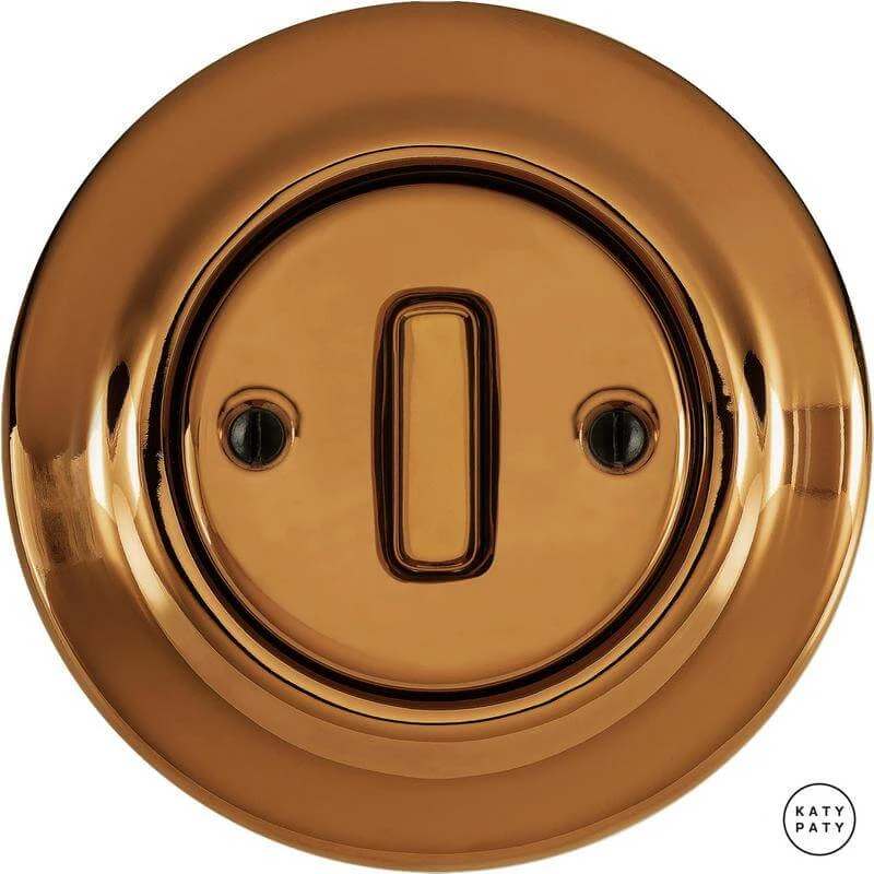 Ретро выключатель медный глянцевый OPCUNGSlds Katy Paty диммер для ламп накаливания Ретро выключатель медный глянцевый OPCUNGSlds Katy Paty диммер для ламп накаливания