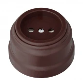 Ретро розетка без заземления, РА16-0201 шоколад Bylectrica