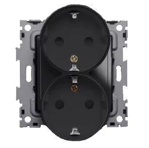 Дизайнерская двойная розетка с заземлением, черный, GL-W160A2-BCG CGSS, серия Эстетика Дизайнерская двойная розетка с заземлением, черный, GL-W160A2-BCG CGSS, серия Эстетика