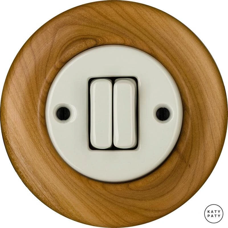 Ретро выключатель вишня матовая LIPAM2Sl5 Katy Paty двухклавишный Ретро выключатель вишня матовая LIPAM2Sl5 Katy Paty двухклавишный