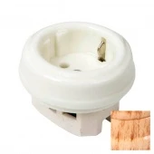 Ретро розетка без подъемной рамки, электрическая с заземлением, кумару GE70301-68К (KM) ТМ МезонинЪ