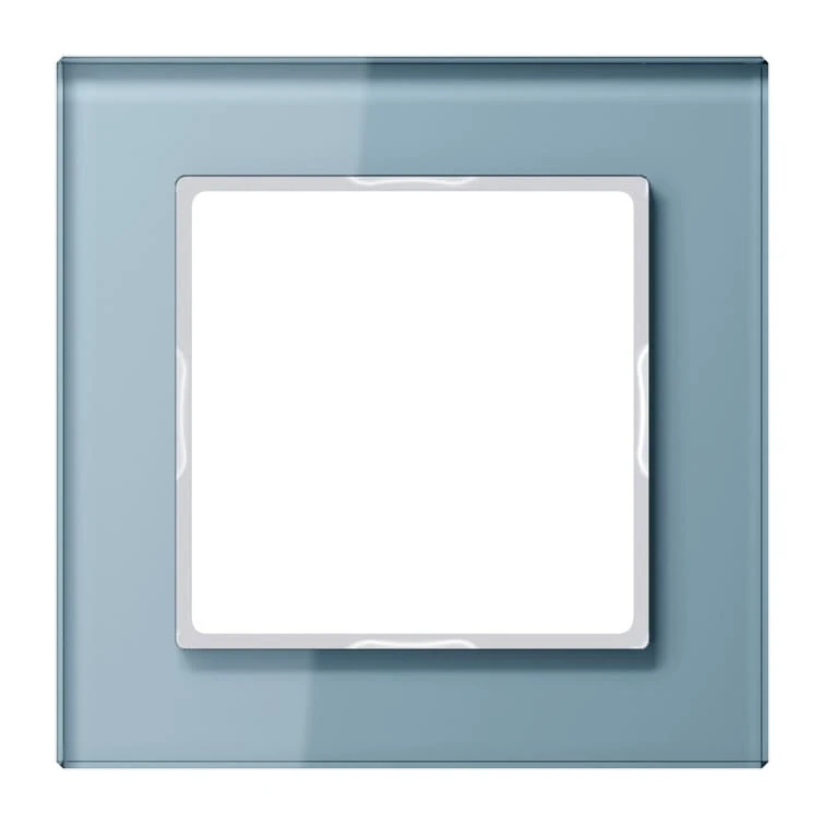 Дизайнерская рамка 1 местная, серо-голубое стекло, AC581GLBLGR Jung, серия A Creation