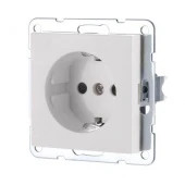 Дизайнерская розетка с заземлением и шторками, белый, 843204-1 LK Studio, серия LK80
